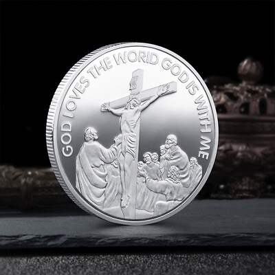 #ad 20PCS Plated Silver Christian Religion Faith Coin Jesus Christ Commemorative $34.19