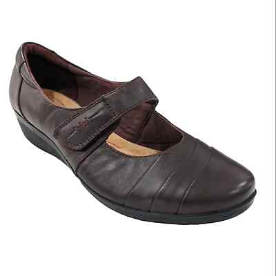 #ad Clarks Women Everlay Kennon Soft Cushion Burgundy Leather Mary Jane Shoes 10W $25.00