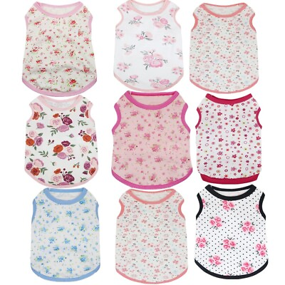 #ad Small Dog Clothes Cotton PJ#x27;s Girl Dog T shirt Pet Puppy Vest for Chihuahua Dog $3.79