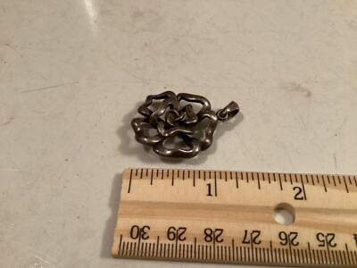 #ad STERLING SILVER OPEN ROSE PENDANT $25.19