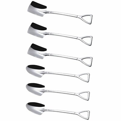 #ad #ad 6 Pack Stainless Steel Long Handle Iced Tea Coffee Ice Cream Soup Spade Spoons $13.29
