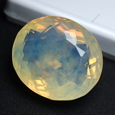#ad Ethiopian Natural Opal Yellow 55.70 Ct Oval Cut CERTIFIED Rare Loose Gemstone $24.83
