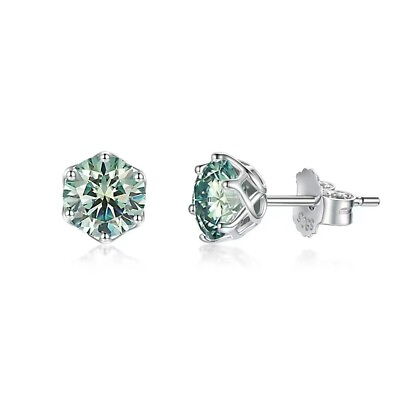 #ad Moissanite Stud Earrings for Women 925 Sterling Silver Fine Jewelry Gift $15.75