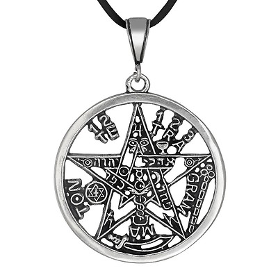 #ad Sterling Silver Tetragrammaton Pentagram YHWH Pagan Wiccan Pendant Made in USA $9.99
