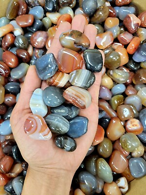 #ad Tumbled Stones Assorted Mixed Polished Agate Crystals Bulk Crystals Blend $36.00