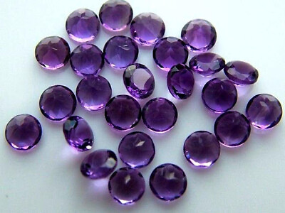 #ad 10 Pcs Natural Purple Amethyst 12x12mm Round Faceted Cut Gemstone $145.90