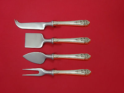 #ad Queen#x27;s Lace By International Sterling Silver Cheese Serving Set 4pc HHWS Custom $289.00