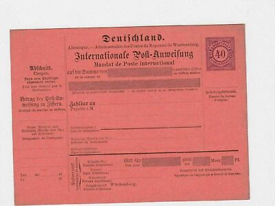 #ad GERMAN WURTTEMBERG EARLY UNUSED PACKET COUPON CARD REF 4923 GBP 8.00