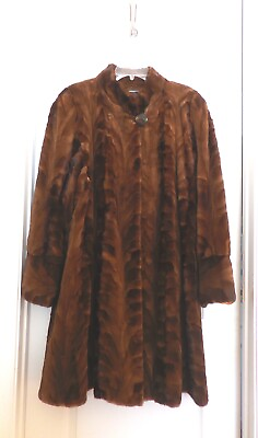 #ad VINTAGE WOMAN#x27;S NATURAL Mink Light Brown Fur Coat Size: 1XL $610.00