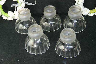 Set 5 Antique Clear crystal glass shades replacement chandelier pendant $140.00