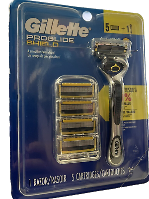 #ad #ad Gillette ProGlide Shield Men’s Razor Handle 1 Blade Cartridge 5 SEALED PACK $18.99
