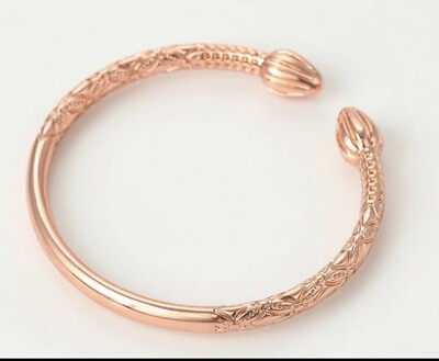 #ad Plus Size Rose Gold Caribbean West Indian Bangle Open Arrow Ends Cocoa Pod $75.00