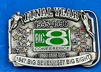 #ad Big 7 big 8 conference 1995 1996 The final years Football History belt buckle $65.00