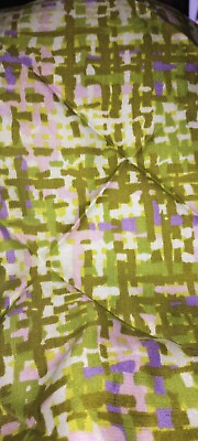 #ad Vintage Mid Century Modern Abstract Geometric Green White Pink Purple 50#x27;s 60#x27;s $11.87