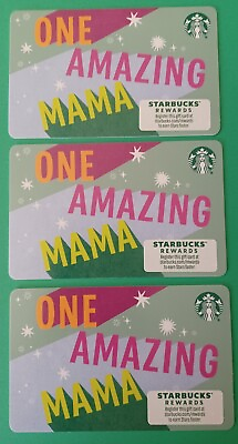 #ad STARBUCKS CARDS 2024 quot; MOTHERS DAY ONE AMAZING MAMA quot; 3 CARDS GREAT PRICE NEW $2.75