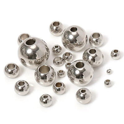 #ad Dia 16mm 60mm Through Hole Unthreaded Round Ball Beads Stainless Steel Balls $52.18