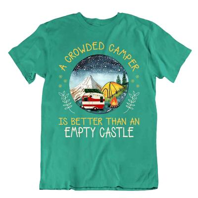 #ad Camping Outside Trip T Shirt Tee Gift Crowded Castle Cute Funny Outdoor Fresh $16.36