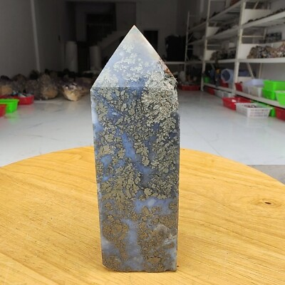 #ad 355g New Find Natural Beauty Pyrite Flower Grow With Agate Obelisk Healing $75.00