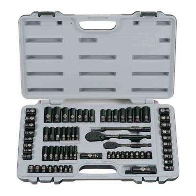 #ad 1 4 in. and 3 8 in. Drive Black Chrome Laser Etched SAE Mechanics Tool Set $80.38
