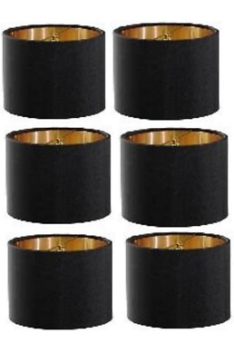 #ad Set Of 6 Upgradelights 5 Inch Retro Barrel Drum Clip on Chandelier Lampshade $39.63