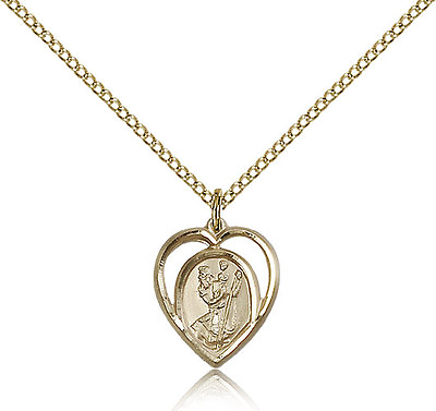 #ad Saint Christopher Medal For Women Gold Filled Necklace On 18 Chain 30 Da... $116.75