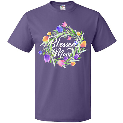 #ad Inktastic Blessed Mom With Pastel Tulips T Shirt Mothers Mother Mommy Mama Gift $14.99
