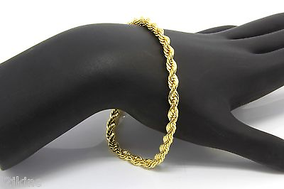 #ad Men amp; Lady Gold Plated 4mm Sparkling French Rope Anklets amp; Bracelet 8 Inches $12.99