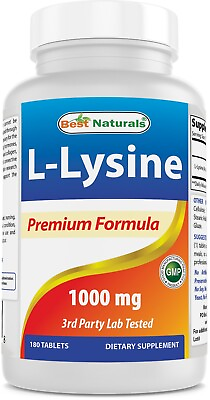 #ad Best Naturals L Lysine 1000 mg 180 Tablets $12.99