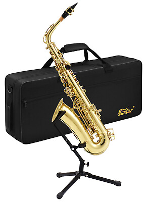 #ad 🎷 Eastar Alto Saxophone E Flat F Key Student School Band Alto Sax Refurbished $199.99