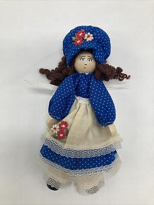 #ad Vintage Hand Painted Scandinavian or Polish Wooden Doll 7” Folk Art $8.64