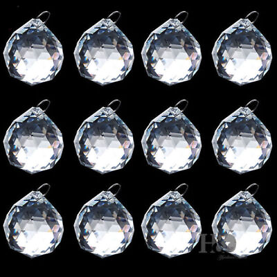 #ad 10pcs Clear Glass Crystal Chandelier Ball Prisms Drops Home Decor Pendant 20mm $9.30