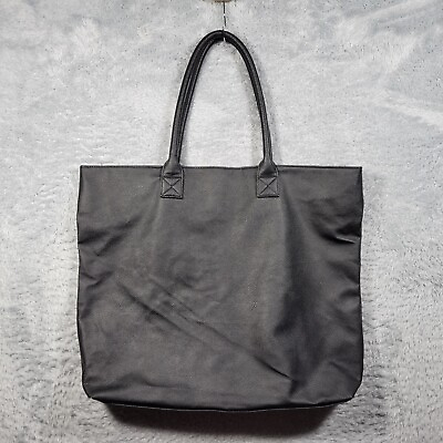 #ad Chicos Classic Black Faux Leather Tote Bag Work Satchel Purse EUC $19.99