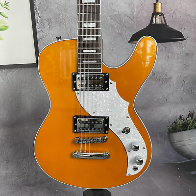 #ad 789Shop Metallic Orange TL Solid Body Electric Guitar Chrome Part HH Pickups $276.87