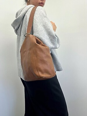 #ad Vintage 90’s Nine West Women’s Brown Leather One Shoulder Backpack Bag Purse $34.95