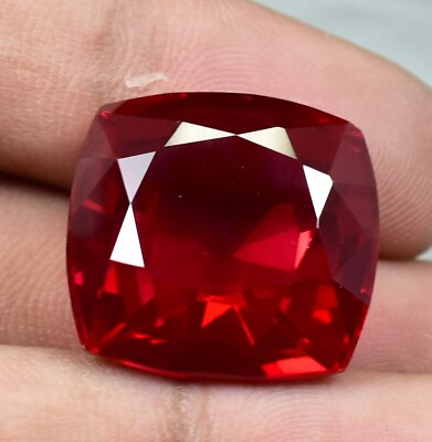#ad 53.30 Ct Natural Mozambique Blood Red Ruby Cushion Cut Loose Gemstone Certified $25.80