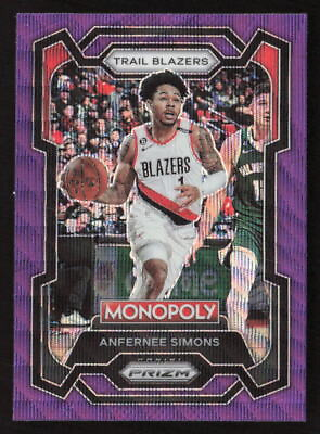 #ad 2023 24 Prizm Monopoly #74 Anfernee Simons Purple Wave Prizm SP $4.99