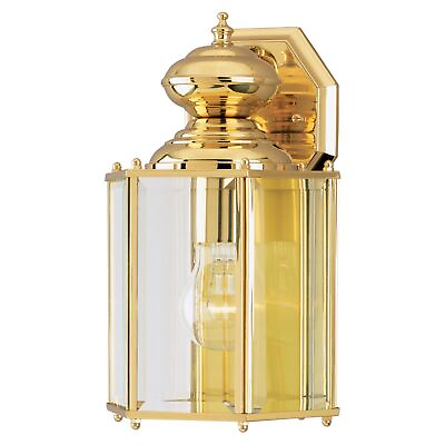 #ad Westinghouse Lighting One Light Exterior Wall Lantern Polished Brass Finish $45.00