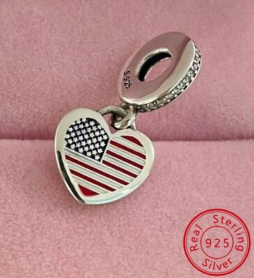 #ad USA Heart Jewelry Charm $35.00