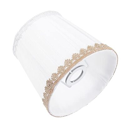 #ad 1Pcs European White Fabric Small Lamp Shade E14 Clip On Bulb Pleated Lampshad... $35.40