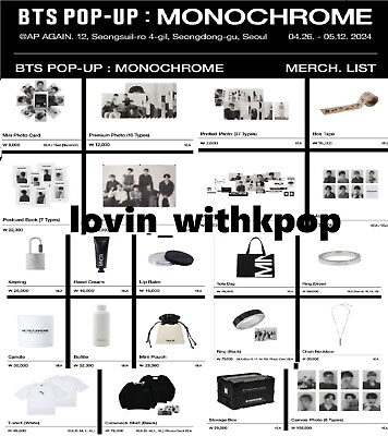 #ad #ad OFFLINE BTS 2024 POP UP : MONOCHROME OFFICIAL MERCH MD Tracking Freebies $5.40