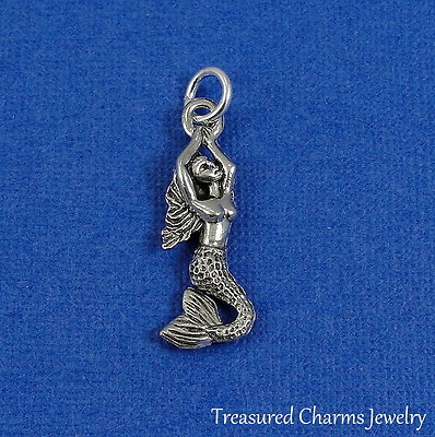 #ad Silver Mermaid Charm Ocean Nautical Pendant Jewelry NEW $8.95