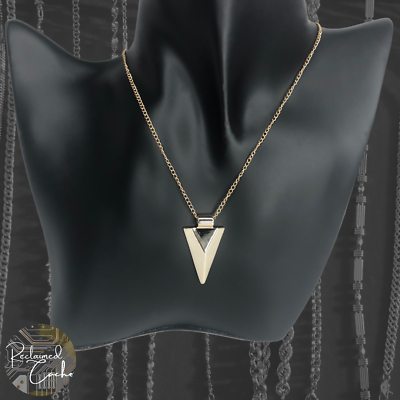 #ad Women Gold Tone Arrow Charm Triangle Pendant Dainty Chain Necklace Alloy Jewelry $15.00