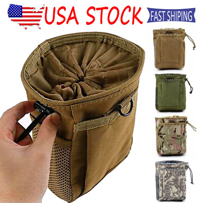 #ad #ad Military Drawstring Mag Pouch Tactical Utility Pouch Waist Bag Molle Dump Pouch $10.99