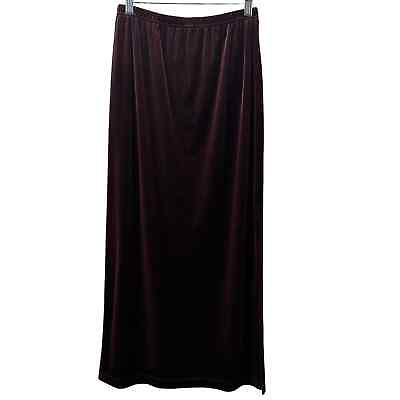 #ad #ad Vintage Front Street Velvet Maxi Skirt Size Small Y2K 90#x27;s NWT Side Slit Merlot $40.00