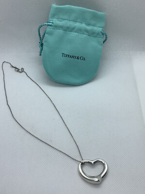 #ad Tiffany Elsa Peretti Sterling Silver LargeFloating Heart 16” Necklace $139.00