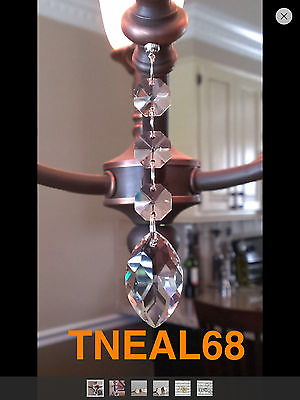 #ad Lot of 6 REAL CRYSTAL Magnetic Teardrop Oval Drop Chandelier Wedding Ornament 3B $17.00