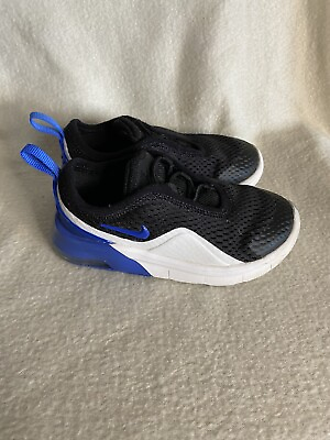 #ad Nike Air Max Motion 2 Black Blue White Game Royal Size: US Toddler 8C Boys $30.00