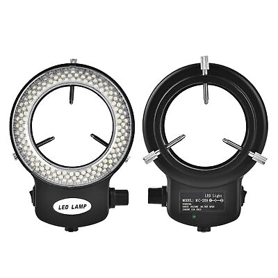 #ad Microscope Camera 144LED Bead Light Source Brightness Adjustable Ring Lamp Black $25.83