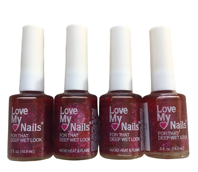 #ad Love My Nails Nail Polish 1588 Diva Lot of 4 Pink Glitter $5.39