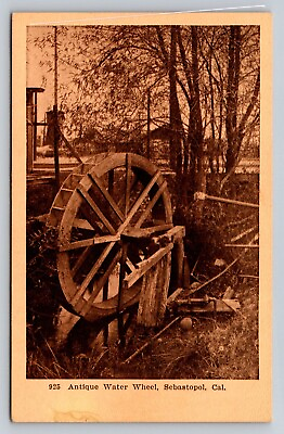 #ad c1910 Antique Water Wheel Sebastopol California P481 $7.19